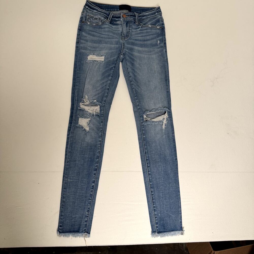 Buckle Black Fit No 53 Ankle Skinny Jeans Blue Medium Wash Size 25